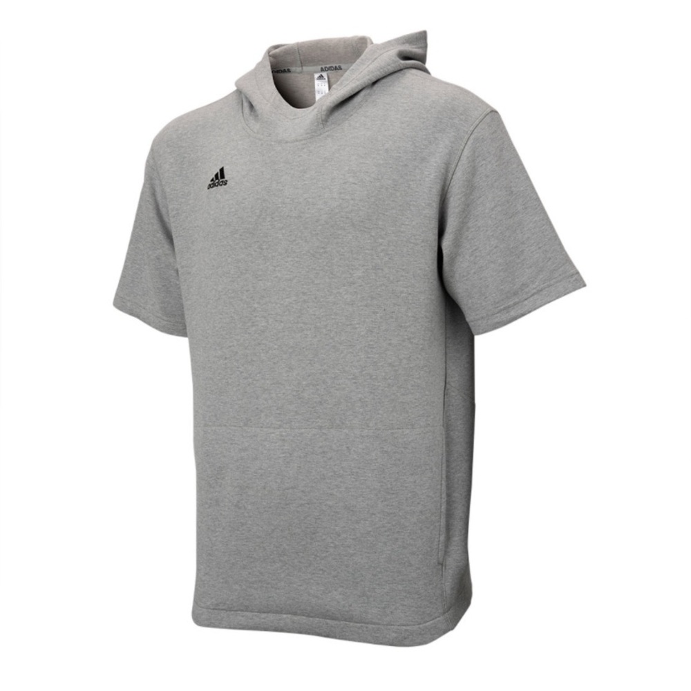 Adidas Icon SS Short Sleeve Basketball Hoodie Sweatshirt Men's sz M NEW! gray